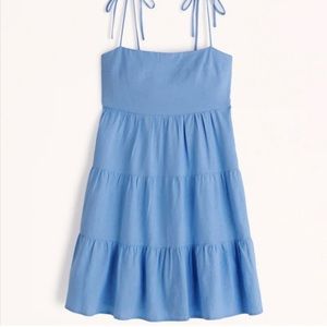 Abercrombie Tie Strap Linen-Blend Mini Dress - Size Small Petite